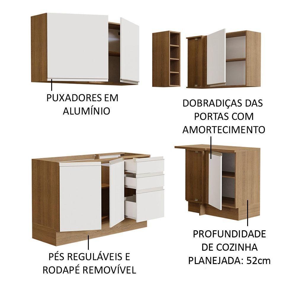 Cozinha Completa 269001 Com Armário E Balcão Rustic/Branco - 8