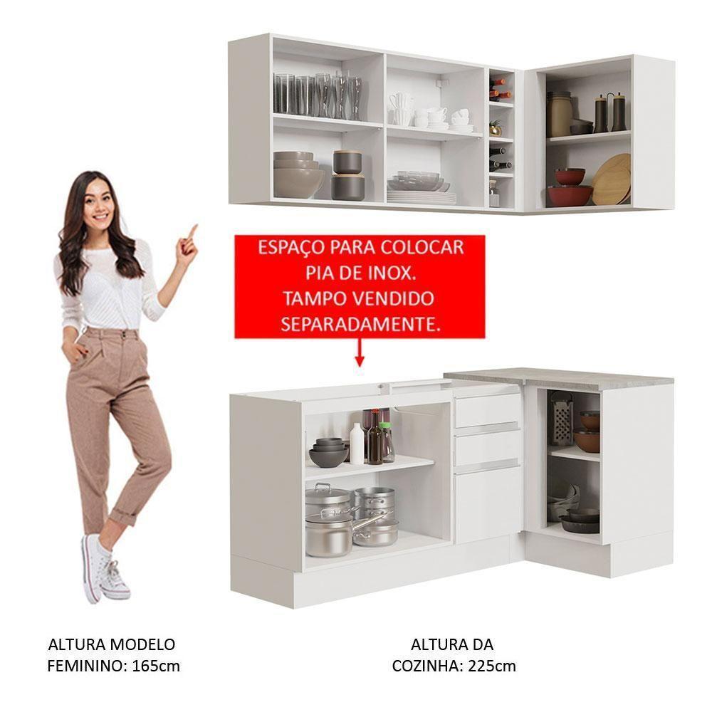 Cozinha Completa 269001 Com Armário E Balcão Branco Branco - 7