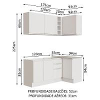 Cozinha Completa 269001 Com Armário E Balcão Branco Branco - 9