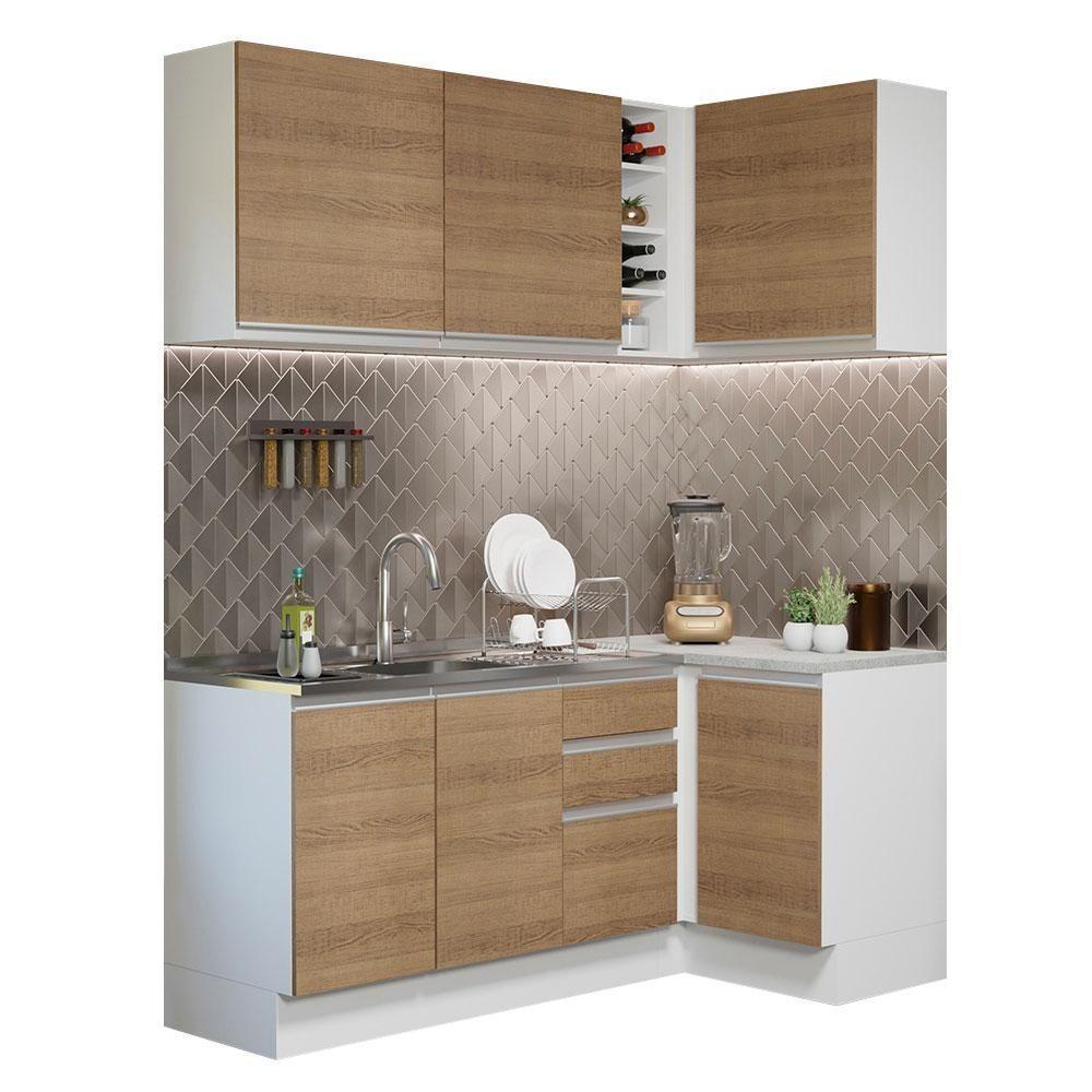 Cozinha Completa 269001 Com Armário E Balcão Branco/Rustic - 10