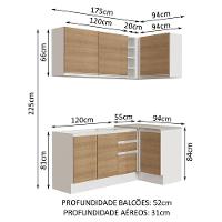 Cozinha Completa 269001 Com Armário E Balcão Branco/Rustic - 9