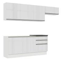 Cozinha Completa 260003 Com Armário E Balcão Branco Brilho - 2