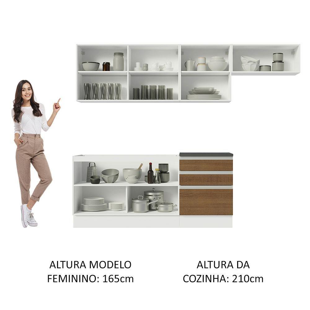 Cozinha Completa 260003 Com Armário E Balcão Branco/Rustic - 7