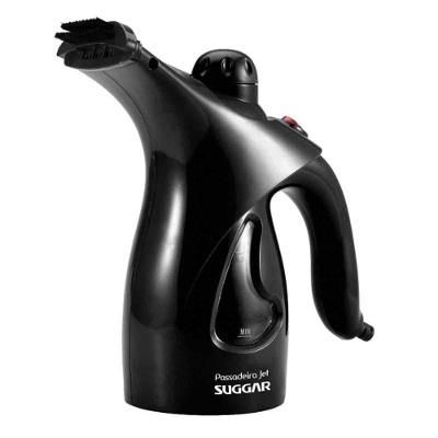 Passadeira de Roupas a Vapor Portátil Suggar PV1000PT Preta com Escova e Copo Dosador Bivolt