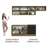 Cozinha Completa 260002 Com Armário E Balcão Rustic/Preto - 7