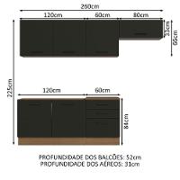 Cozinha Completa 260002 Com Armário E Balcão Rustic/Preto - 9