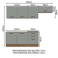 Cozinha Completa 260002 Com Armário E Balcão Rustic/Cinza - 9