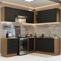 Cozinha Completa 399002 Com Armário E Balcão Rustic/Preto - 1