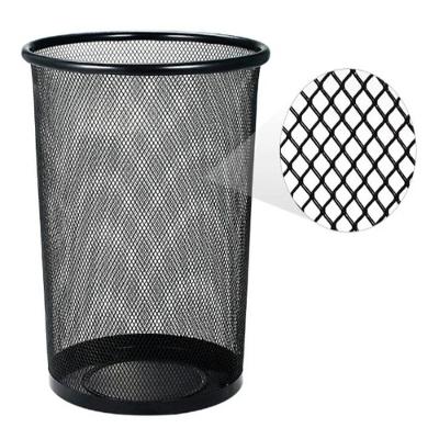 Lixeira Escritorio Cesto Metal Aramado Grande 12 Litros Telado Casa Quarto Multiuso Cor:preto