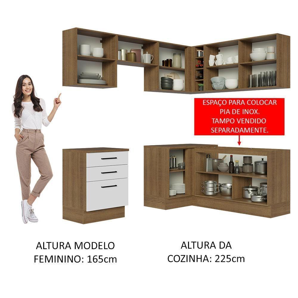 Cozinha Completa 399002 Com Armário E Balcão Rustic/Branco - 7