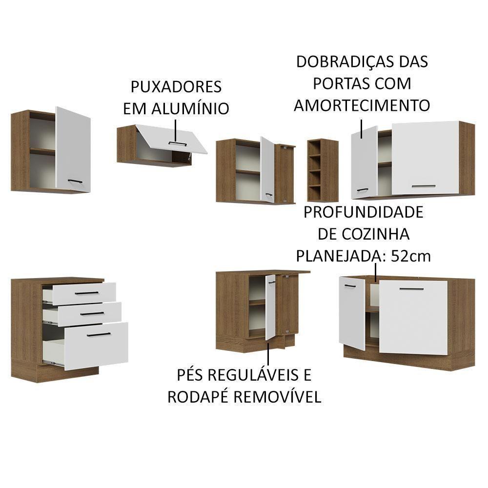 Cozinha Completa 399002 Com Armário E Balcão Rustic/Branco - 8