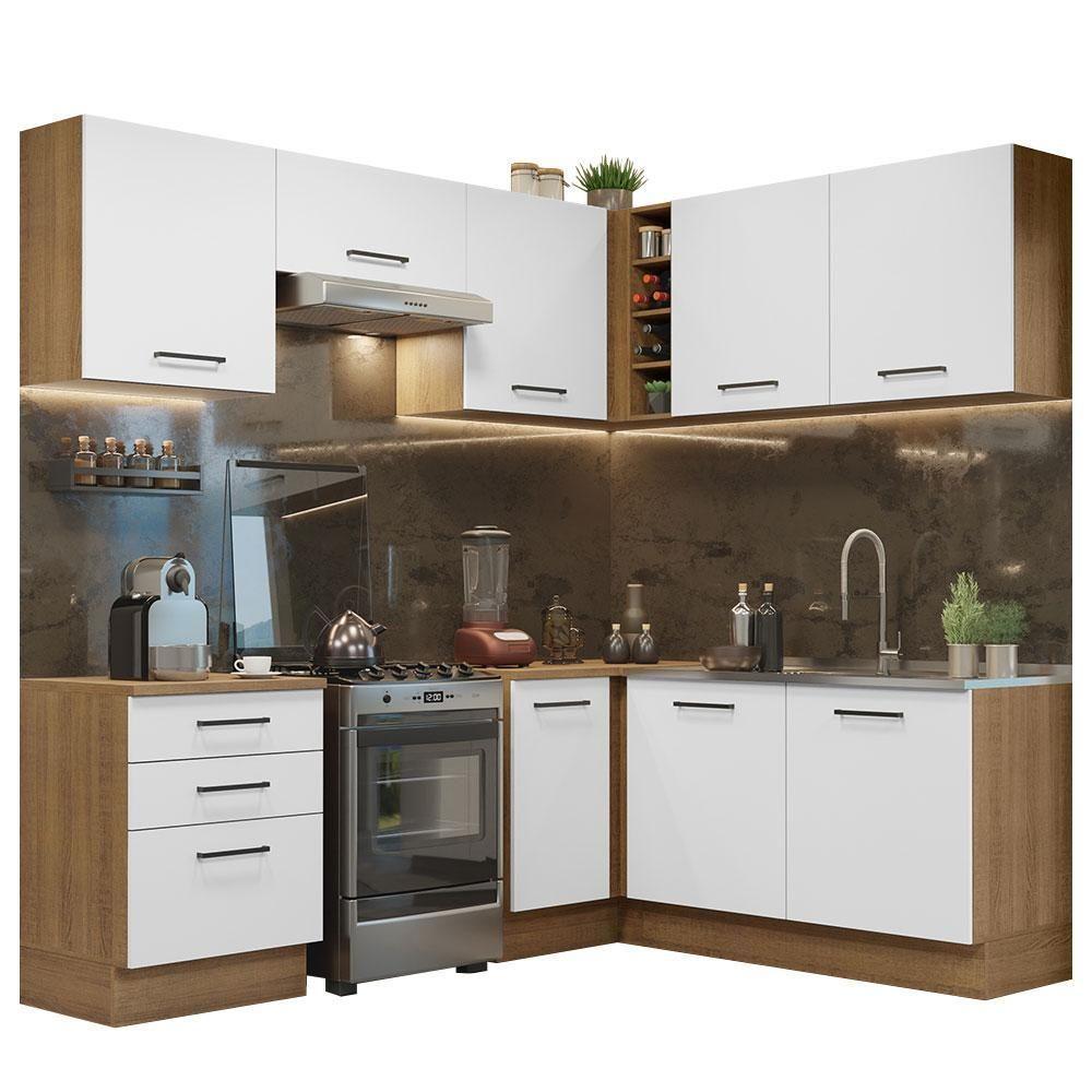 Cozinha Completa 399002 Com Armário E Balcão Rustic/Branco - 10