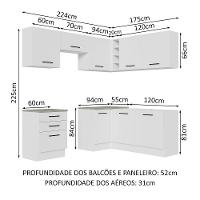 Cozinha Completa 399002 Com Armário E Balcão Branco Branco - 9