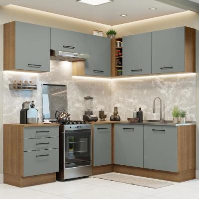 Cozinha Completa 399002 Com Armário E Balcão Rustic/Cinza