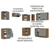 Cozinha Completa 399002 Com Armário E Balcão Rustic/Cinza - 3