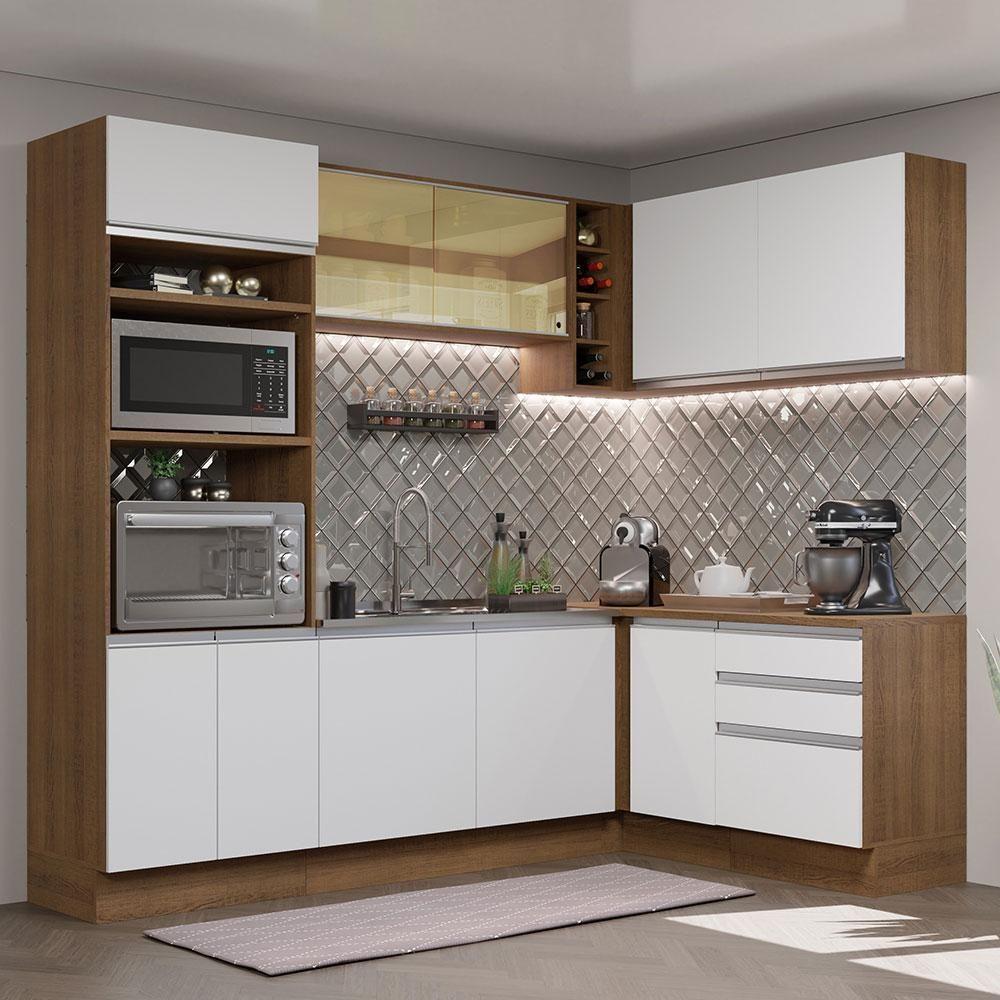 Cozinha Completa 399002 Com Armário E Balcão Rustic/Branco - 1