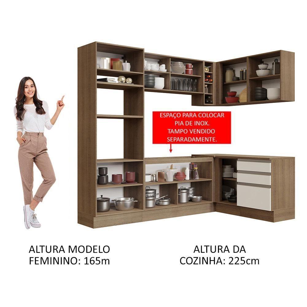 Cozinha Completa 399002 Com Armário E Balcão Rustic/Branco - 7