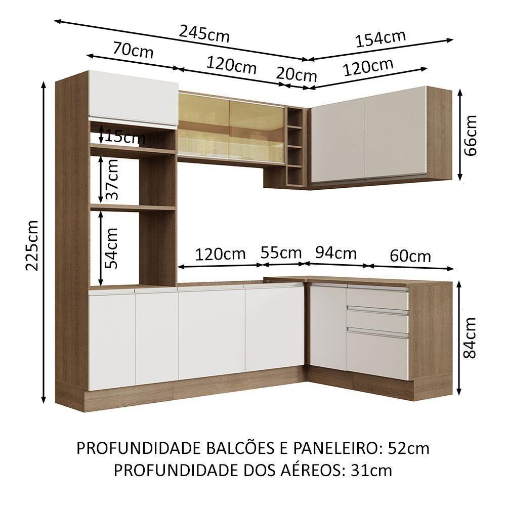 Cozinha Completa 399002 Com Armário E Balcão Rustic/Branco - 9