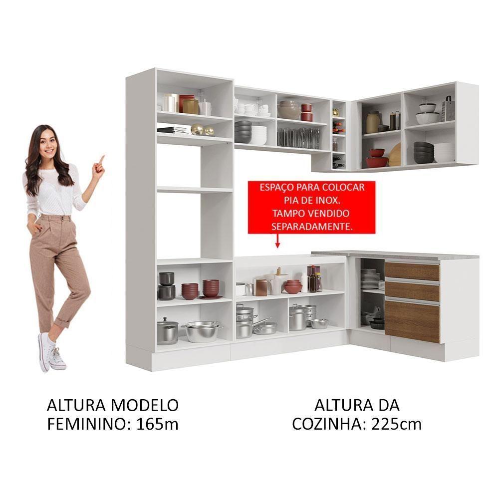 Cozinha Completa 399002 Com Armário E Balcão Branco/Rustic - 7