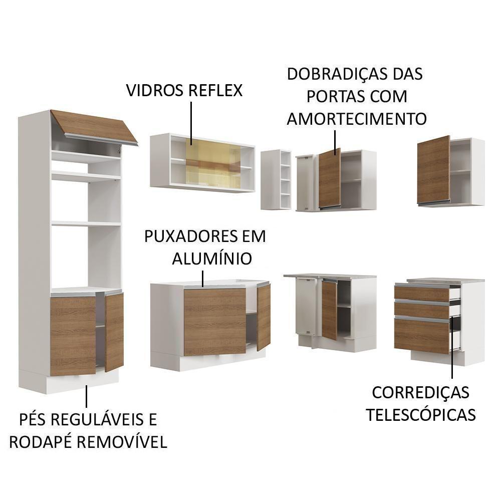 Cozinha Completa 399002 Com Armário E Balcão Branco/Rustic - 8