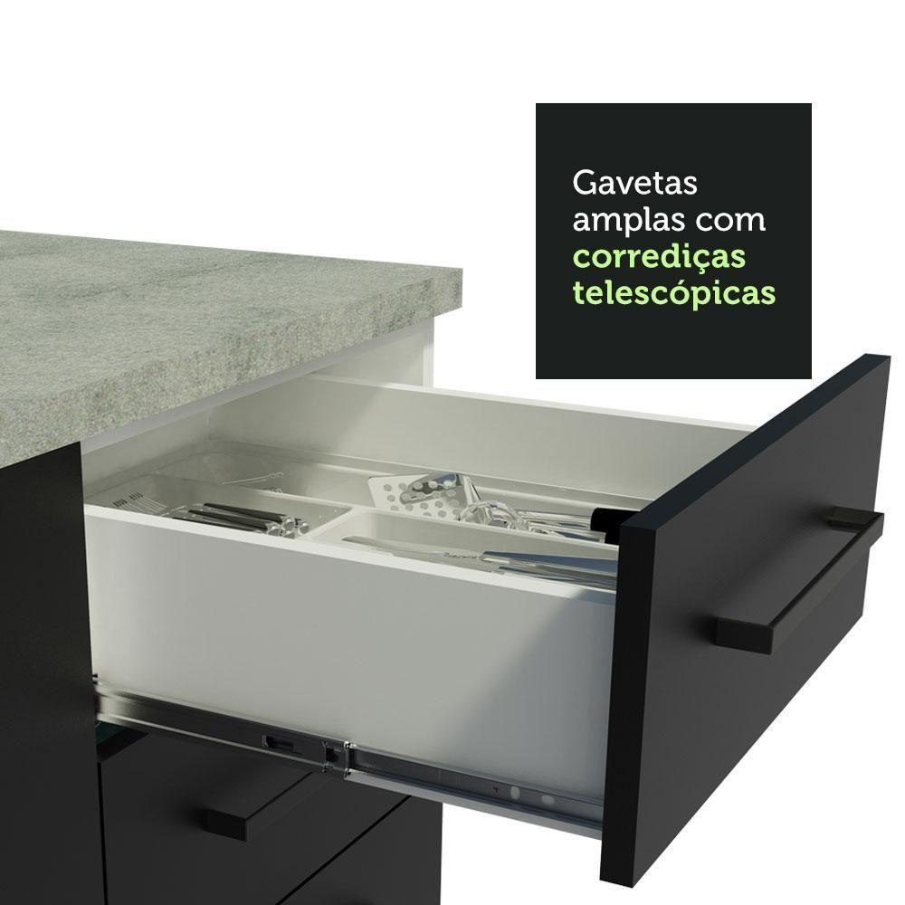 Cozinha Completa 389001 Com Armário E Balcão Branco/Preto - 5
