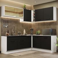 Cozinha Completa 389001 Com Armário E Balcão Branco/Preto - 1