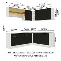 Cozinha Completa 389001 Com Armário E Balcão Branco/Preto - 9