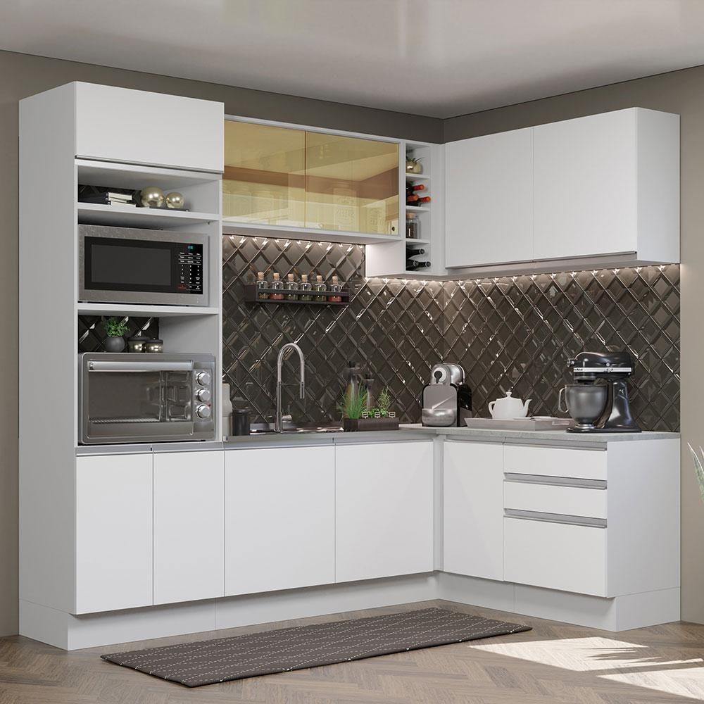 Cozinha Completa 399002 Com Armário E Balcão Branco Branco - 1