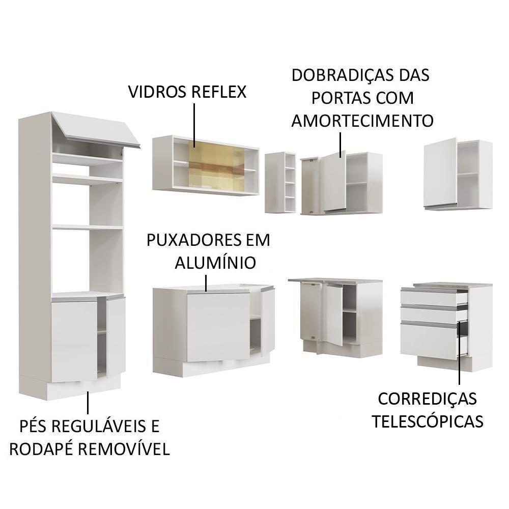Cozinha Completa 399002 Com Armário E Balcão Branco Branco - 8