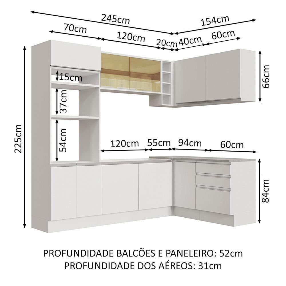 Cozinha Completa 399002 Com Armário E Balcão Branco Branco - 9