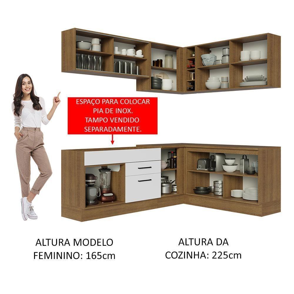 Cozinha Completa 389001 Com Armário E Balcão Rustic/Branco - 7