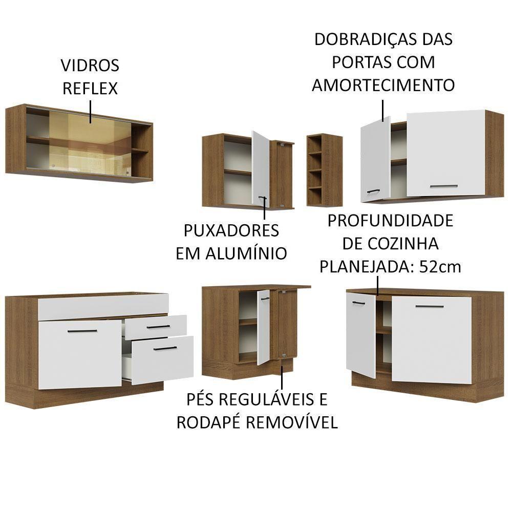 Cozinha Completa 389001 Com Armário E Balcão Rustic/Branco - 8