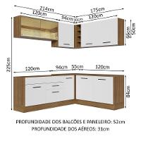 Cozinha Completa 389001 Com Armário E Balcão Rustic/Branco - 9