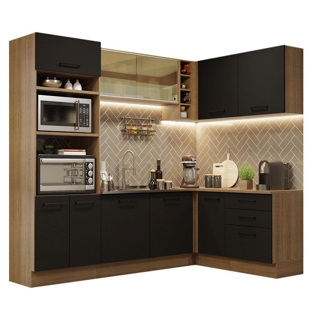 Cozinha Completa 399001 Com Armário E Balcão Rustic/Preto - 10