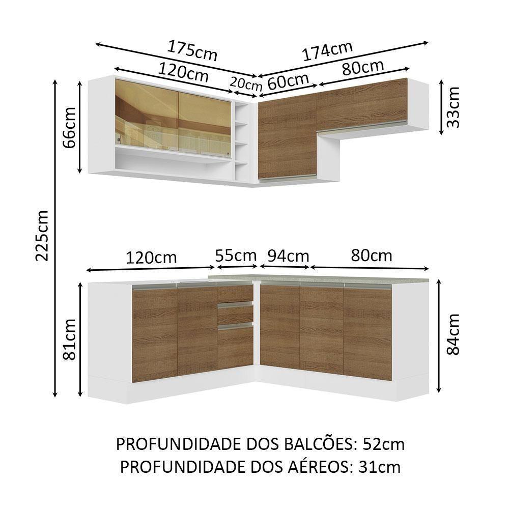 Cozinha Completa 349002 Com Armário E Balcão Branco/Rustic - 9
