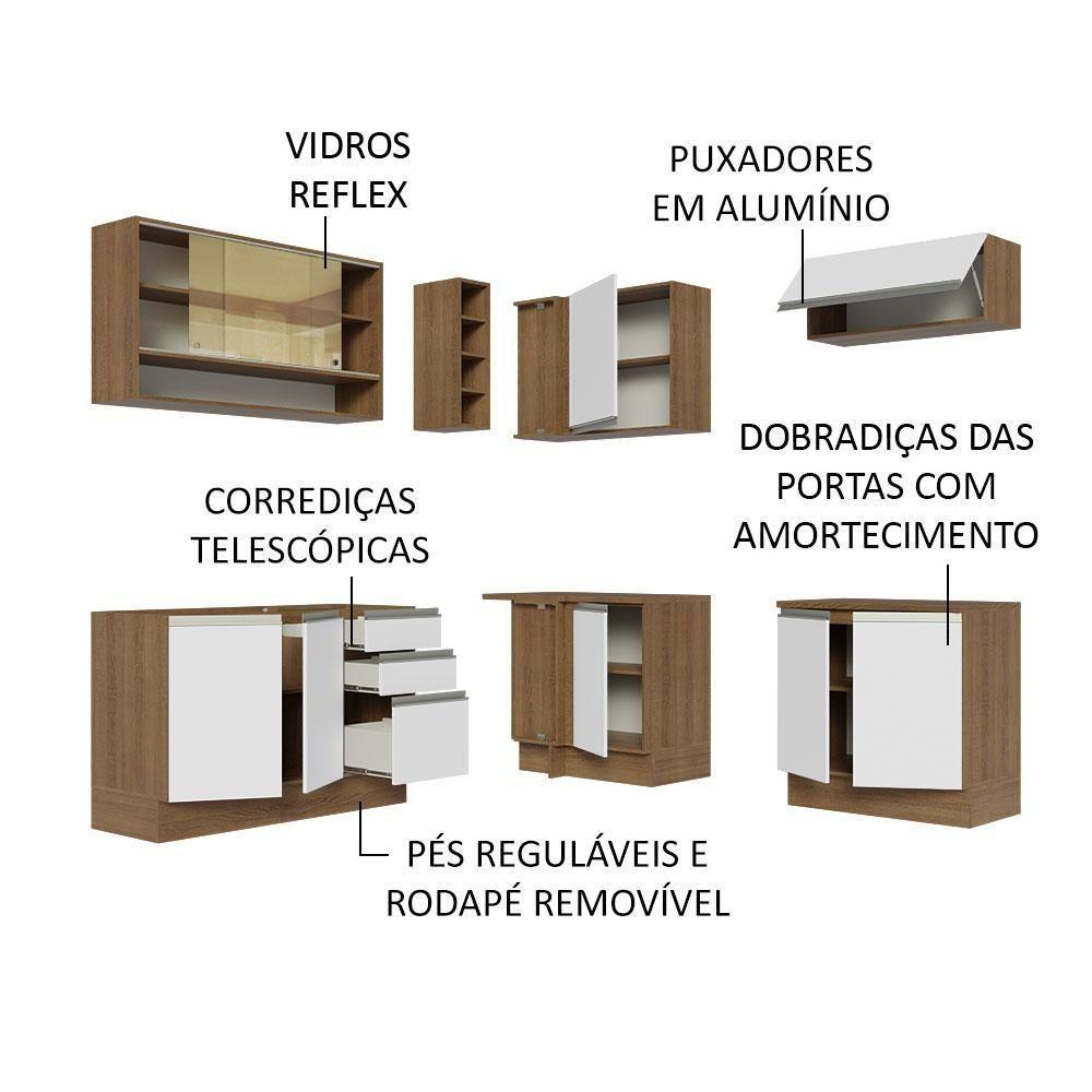 Cozinha Completa 349002 Com Armário E Balcão Rustic/Branco - 8