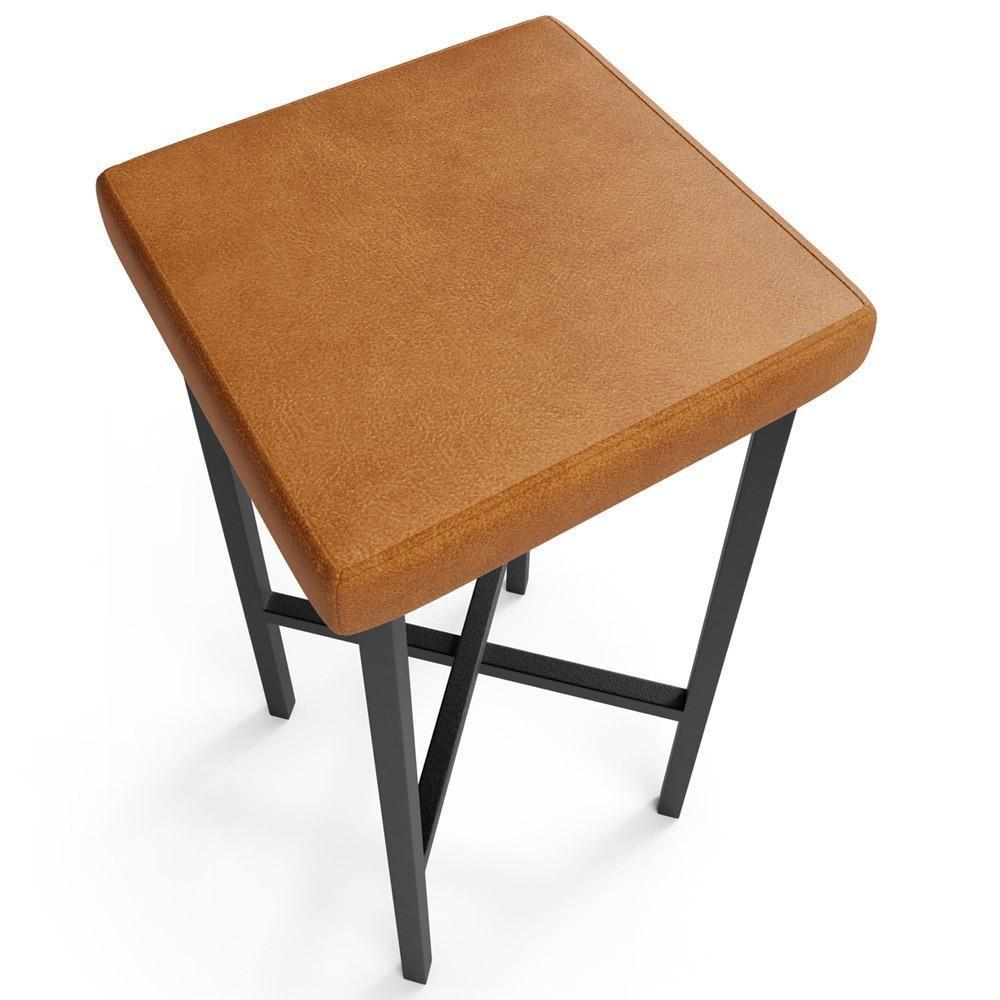 Kit 02 Banquetas Alta Bar Cozinha Sala De Jantar Preto Stella L02 Couríssimo Canela - Lyam Decor - 7