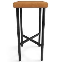 Kit 02 Banquetas Alta Bar Cozinha Sala De Jantar Preto Stella L02 Couríssimo Canela - Lyam Decor - 6