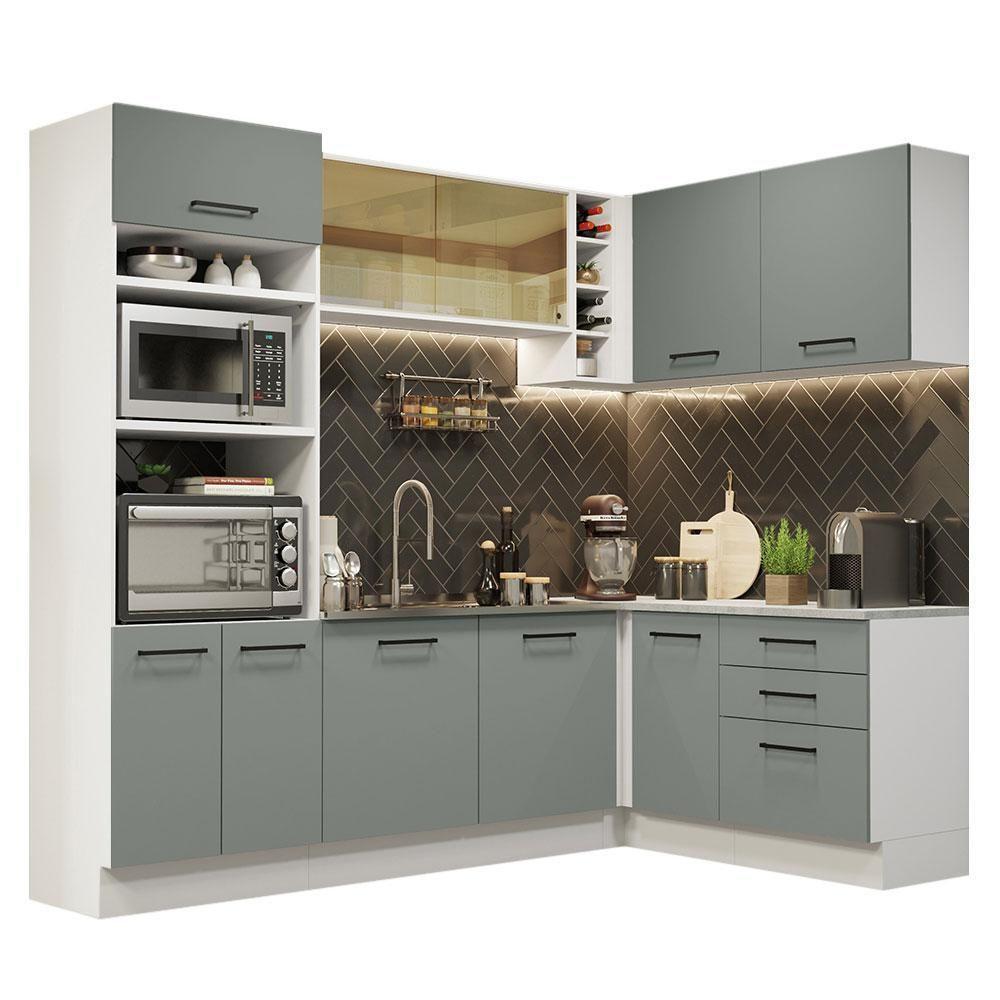 Cozinha Completa 399001 Com Armário E Balcão Branco/Cinza - 10