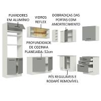 Cozinha Completa 399001 Com Armário E Balcão Branco/Cinza - 8