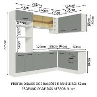 Cozinha Completa 399001 Com Armário E Balcão Branco/Cinza - 9