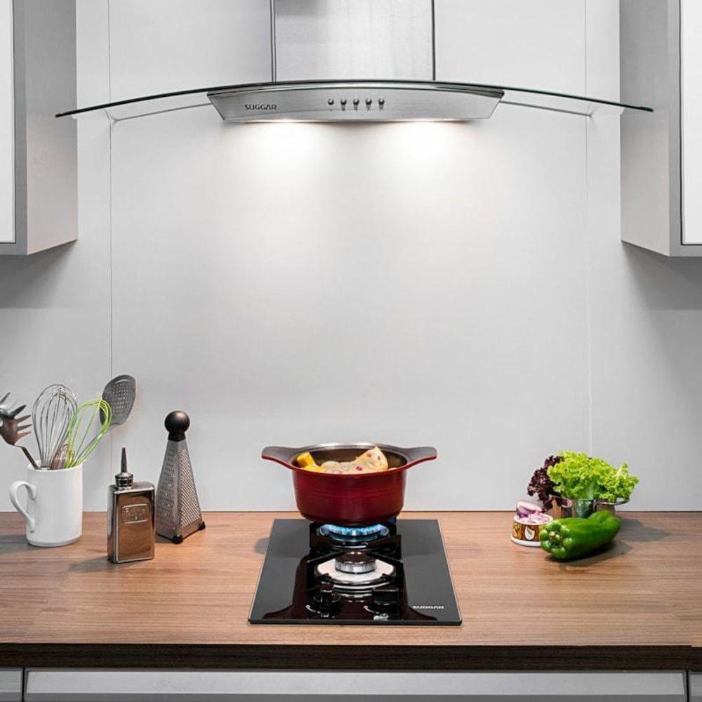 Fogão De Mesa Cooktop 2 Bocas Vidro Preto À Gás Suggar FG2002VP Bivolt - 6
