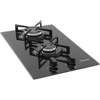 Fogão De Mesa Cooktop 2 Bocas Vidro Preto À Gás Suggar FG2002VP Bivolt - 2