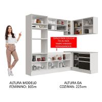 Cozinha Completa 399002 Com Armário E Balcão Branco/Preto - 7