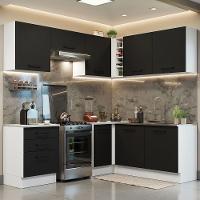 Cozinha Completa 399002 Com Armário E Balcão Branco/Preto - 1