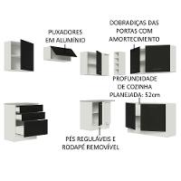 Cozinha Completa 399002 Com Armário E Balcão Branco/Preto - 8