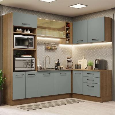 Cozinha Completa 399001 Com Armário E Balcão Rustic/Cinza