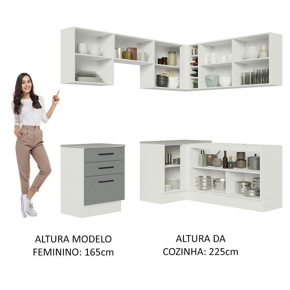 Cozinha Completa 399002 Com Armário E Balcão Branco/Cinza - 7