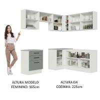 Cozinha Completa 399002 Com Armário E Balcão Branco/Cinza - 7