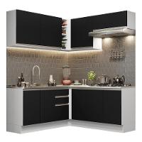 Cozinha Completa 349003 Com Armário E Balcão Branco/Preto - 10